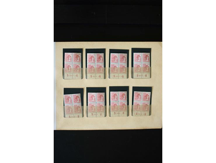 1946/48, Arbeiter und Ziffer postfrische und wenige ungebrauchte Sammlung 4er-Blocks (wenige Paare) mit HAN, dazu kleiner Tei