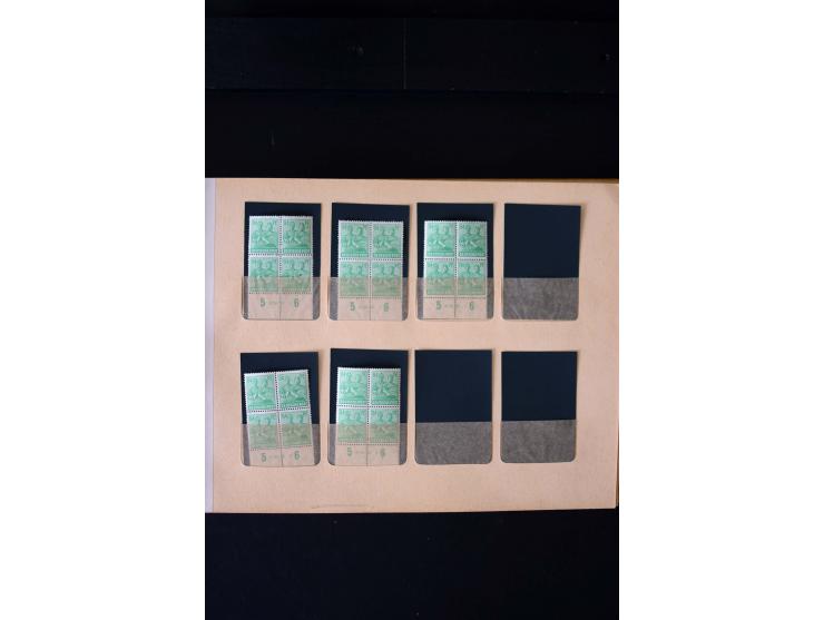 1946/48, Arbeiter und Ziffer postfrische und wenige ungebrauchte Sammlung 4er-Blocks (wenige Paare) mit HAN, dazu kleiner Tei