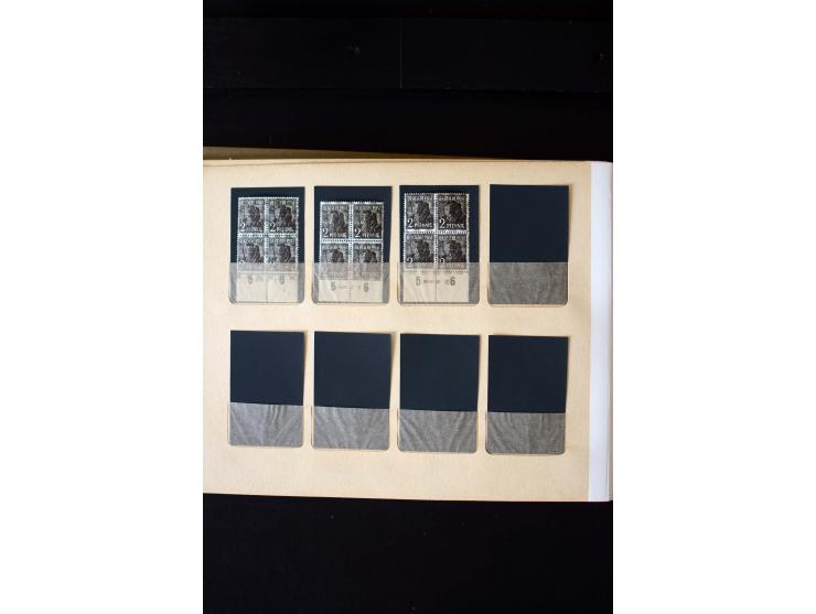 1946/48, Arbeiter und Ziffer postfrische und wenige ungebrauchte Sammlung 4er-Blocks (wenige Paare) mit HAN, dazu kleiner Tei