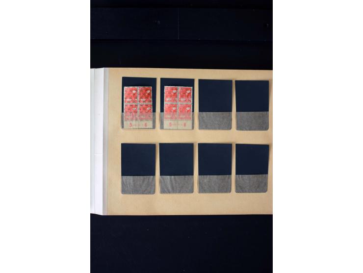 1946/48, Arbeiter und Ziffer postfrische und wenige ungebrauchte Sammlung 4er-Blocks (wenige Paare) mit HAN, dazu kleiner Tei