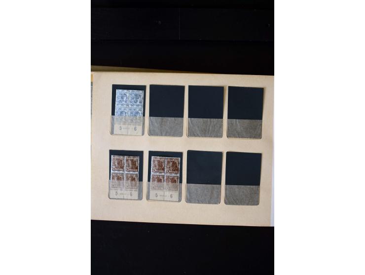 1946/48, Arbeiter und Ziffer postfrische und wenige ungebrauchte Sammlung 4er-Blocks (wenige Paare) mit HAN, dazu kleiner Tei