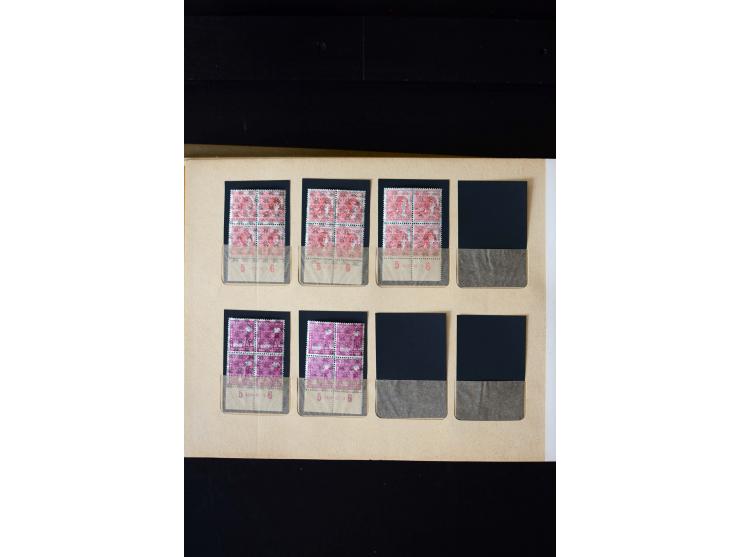 1946/48, Arbeiter und Ziffer postfrische und wenige ungebrauchte Sammlung 4er-Blocks (wenige Paare) mit HAN, dazu kleiner Tei
