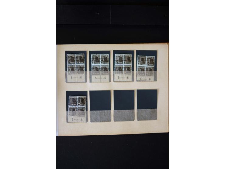 1946/48, Arbeiter und Ziffer postfrische und wenige ungebrauchte Sammlung 4er-Blocks (wenige Paare) mit HAN, dazu kleiner Tei