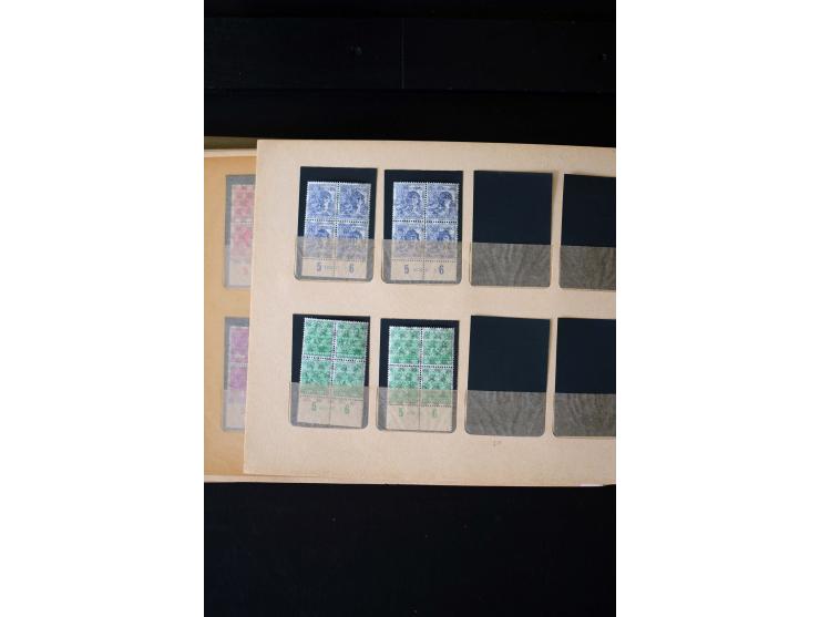 1946/48, Arbeiter und Ziffer postfrische und wenige ungebrauchte Sammlung 4er-Blocks (wenige Paare) mit HAN, dazu kleiner Tei