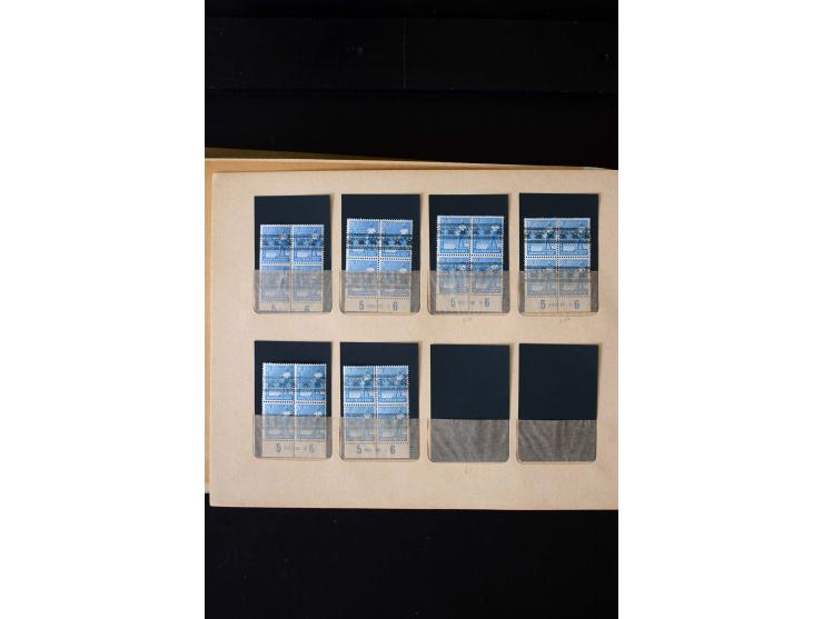 1946/48, Arbeiter und Ziffer postfrische und wenige ungebrauchte Sammlung 4er-Blocks (wenige Paare) mit HAN, dazu kleiner Tei