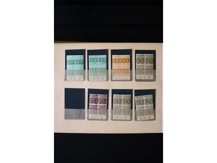 1946/48, Arbeiter und Ziffer postfrische und wenige ungebrauchte Sammlung 4er-Blocks (wenige Paare) mit HAN, dazu kleiner Tei