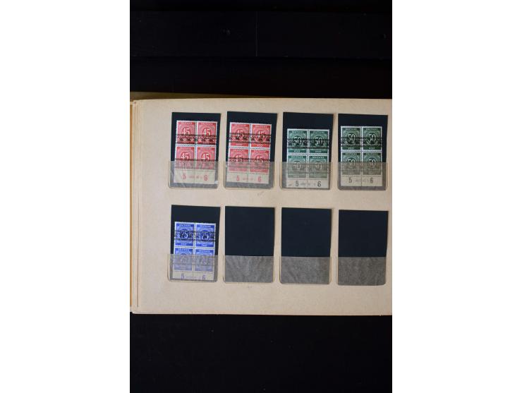 1946/48, Arbeiter und Ziffer postfrische und wenige ungebrauchte Sammlung 4er-Blocks (wenige Paare) mit HAN, dazu kleiner Tei