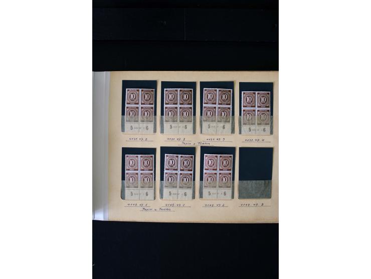 1946/48, Arbeiter und Ziffer postfrische und wenige ungebrauchte Sammlung 4er-Blocks (wenige Paare) mit HAN, dazu kleiner Tei