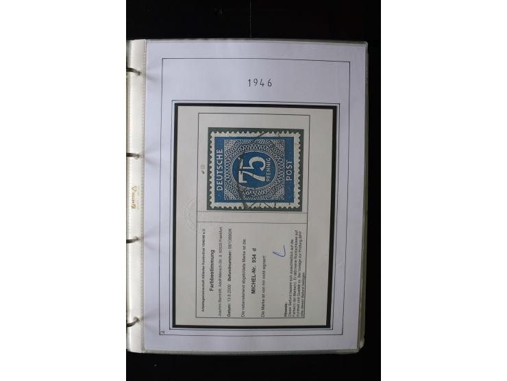 1946/48, gestempelte, stark spezialisierte Sammlung, dabei viele gute Farben (sign. oder mit Fotobefund Arge Kontrollrat), Ob