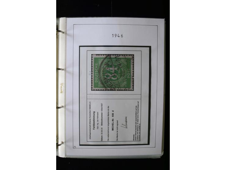 1946/48, gestempelte, stark spezialisierte Sammlung, dabei viele gute Farben (sign. oder mit Fotobefund Arge Kontrollrat), Ob