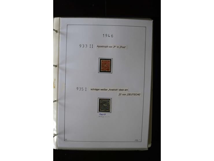1946/48, gestempelte, stark spezialisierte Sammlung, dabei viele gute Farben (sign. oder mit Fotobefund Arge Kontrollrat), Ob