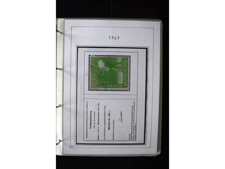 1946/48, gestempelte, stark spezialisierte Sammlung, dabei viele gute Farben (sign. oder mit Fotobefund Arge Kontrollrat), Ob