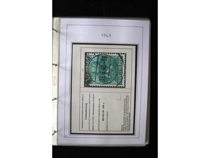 1946/48, gestempelte, stark spezialisierte Sammlung, dabei viele gute Farben (sign. oder mit Fotobefund Arge Kontrollrat), Ob