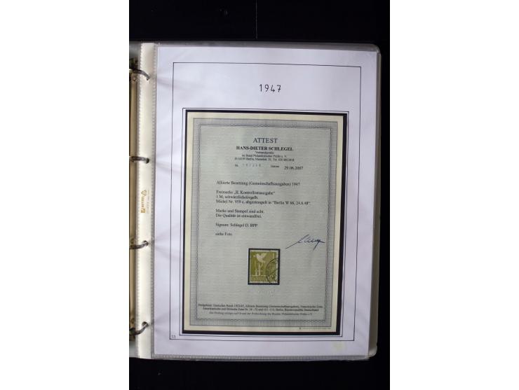 1946/48, gestempelte, stark spezialisierte Sammlung, dabei viele gute Farben (sign. oder mit Fotobefund Arge Kontrollrat), Ob