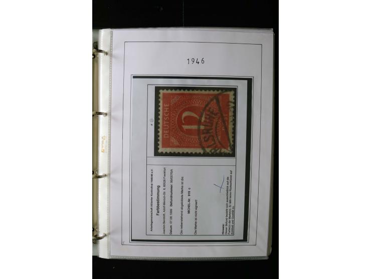 1946/48, gestempelte, stark spezialisierte Sammlung, dabei viele gute Farben (sign. oder mit Fotobefund Arge Kontrollrat), Ob