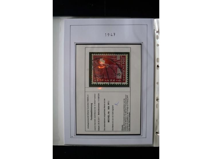 1946/48, gestempelte, stark spezialisierte Sammlung, dabei viele gute Farben (sign. oder mit Fotobefund Arge Kontrollrat), Ob