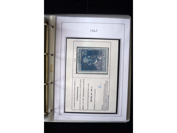 1946/48, gestempelte, stark spezialisierte Sammlung, dabei viele gute Farben (sign. oder mit Fotobefund Arge Kontrollrat), Ob