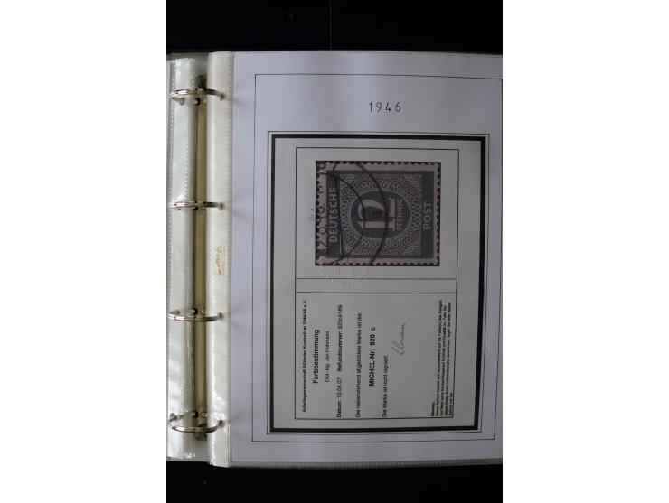 1946/48, gestempelte, stark spezialisierte Sammlung, dabei viele gute Farben (sign. oder mit Fotobefund Arge Kontrollrat), Ob
