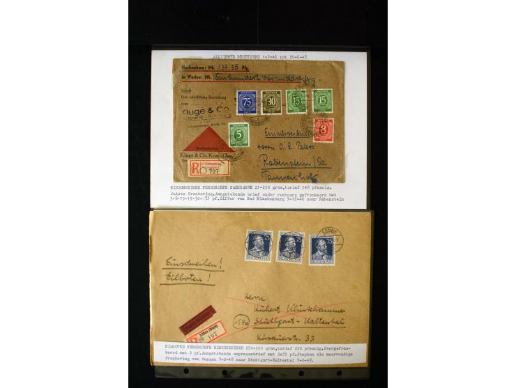 1946/1948, interessante Sammlung mit fast 250 Briefen, Karten und Ganzsachen, dabei einige Februar-Verwendungen mit besseren,