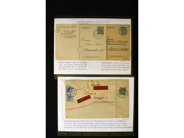 1946/1948, interessante Sammlung mit fast 250 Briefen, Karten und Ganzsachen, dabei einige Februar-Verwendungen mit besseren,