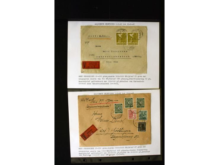 1946/1948, interessante Sammlung mit fast 250 Briefen, Karten und Ganzsachen, dabei einige Februar-Verwendungen mit besseren,