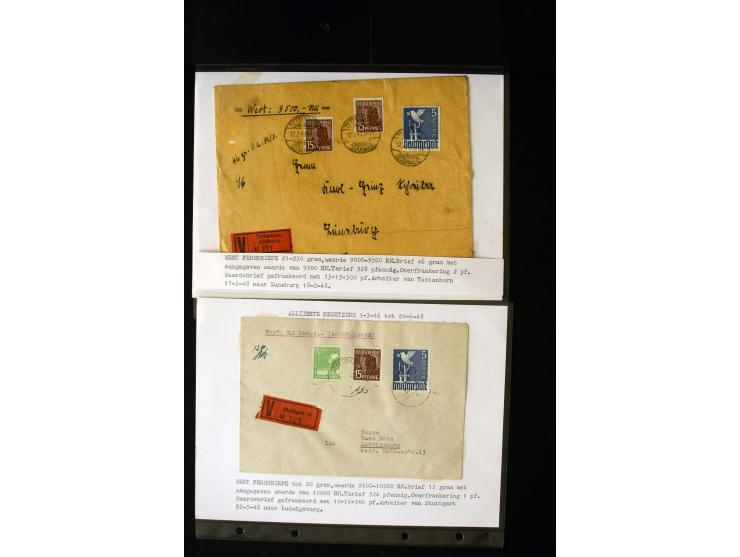 1946/1948, interessante Sammlung mit fast 250 Briefen, Karten und Ganzsachen, dabei einige Februar-Verwendungen mit besseren,