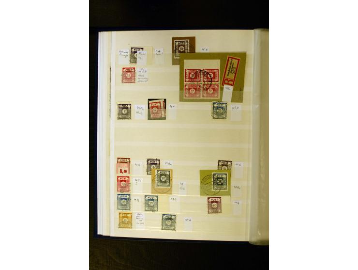 1945/49, gestempelte Sammlung mit u.a. Mi.-Nr. 3-7, 8y, 10y, 14y, 20b, 24c, 26b, 28b, 35xb, 36xc, 36ydd, 36yf, 36zb, 36zf, 37