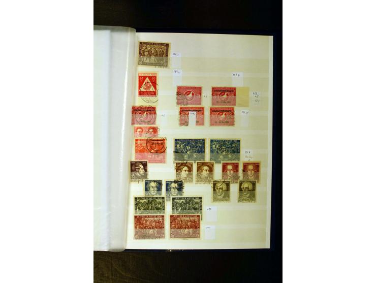 1945/49, gestempelte Sammlung mit u.a. Mi.-Nr. 3-7, 8y, 10y, 14y, 20b, 24c, 26b, 28b, 35xb, 36xc, 36ydd, 36yf, 36zb, 36zf, 37