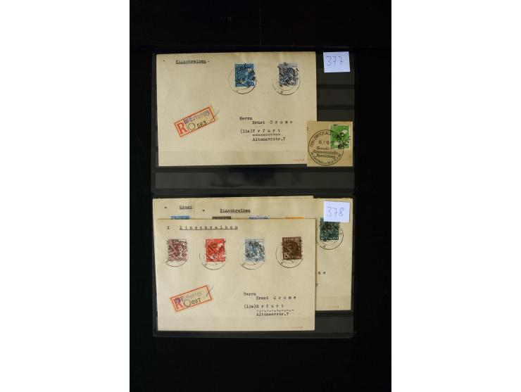 BEZIRK 3-41, hochinteressante Sammlung mit über 600 Marken/Briefstücke und Einheiten dazu über 20 Briefe und Karten, dabei u.