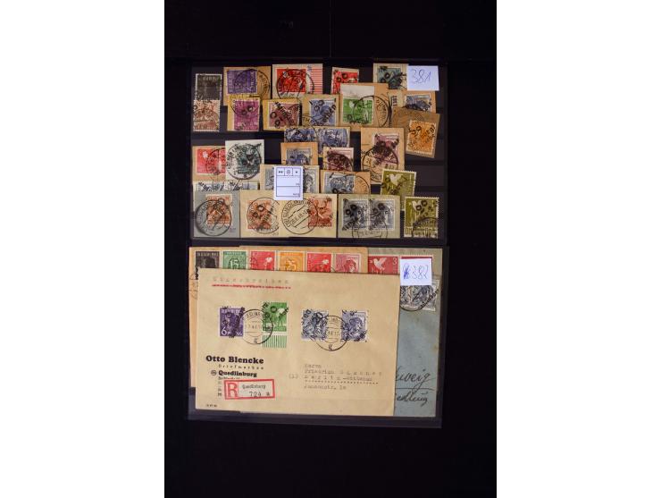 BEZIRK 3-41, hochinteressante Sammlung mit über 600 Marken/Briefstücke und Einheiten dazu über 20 Briefe und Karten, dabei u.