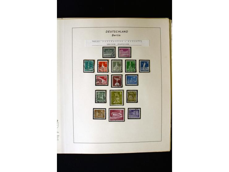 1948/90, gestempelte kpl. Sammlung, Schwarzaufdruck und Bl.1 mit Fotoattest Schlegel BPP, Rotaufdruck sign. Lippschütz BPP