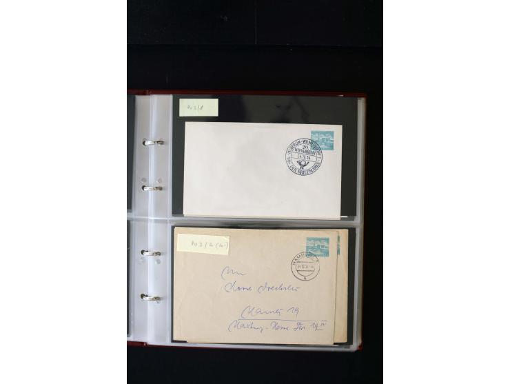 1952/90, Privatganzsachen-Sammlung mit ca. 1300 Umschlägen, Karten, Streifbändern etc., ungebraucht und gestempelt mit Double