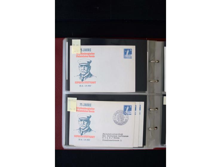 1952/90, Privatganzsachen-Sammlung mit ca. 1300 Umschlägen, Karten, Streifbändern etc., ungebraucht und gestempelt mit Double