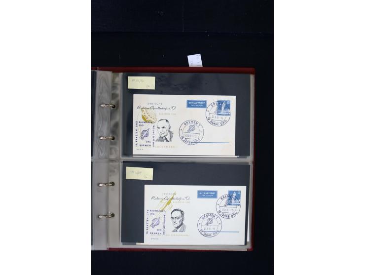 1952/90, Privatganzsachen-Sammlung mit ca. 1300 Umschlägen, Karten, Streifbändern etc., ungebraucht und gestempelt mit Double