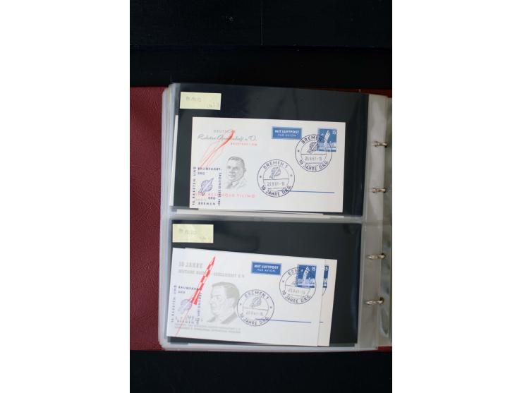 1952/90, Privatganzsachen-Sammlung mit ca. 1300 Umschlägen, Karten, Streifbändern etc., ungebraucht und gestempelt mit Double