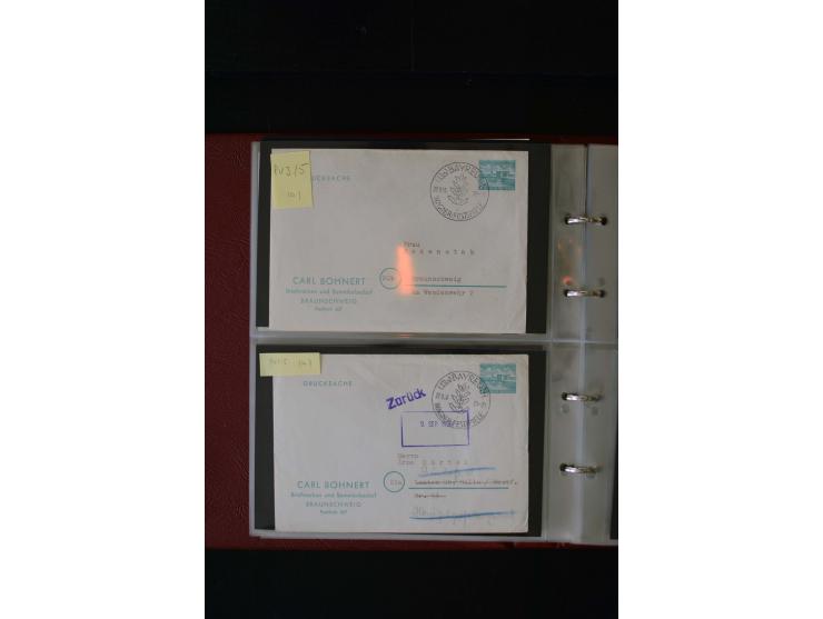 1952/90, Privatganzsachen-Sammlung mit ca. 1300 Umschlägen, Karten, Streifbändern etc., ungebraucht und gestempelt mit Double