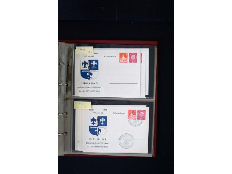 1952/90, Privatganzsachen-Sammlung mit ca. 1300 Umschlägen, Karten, Streifbändern etc., ungebraucht und gestempelt mit Double