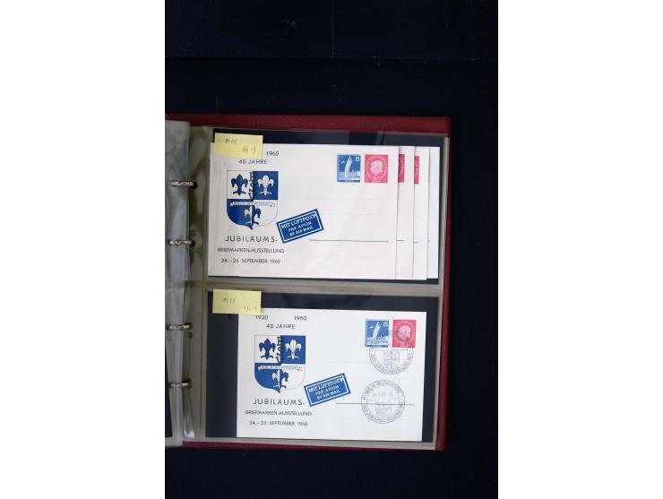 1952/90, Privatganzsachen-Sammlung mit ca. 1300 Umschlägen, Karten, Streifbändern etc., ungebraucht und gestempelt mit Double
