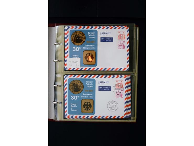 1952/90, Privatganzsachen-Sammlung mit ca. 1300 Umschlägen, Karten, Streifbändern etc., ungebraucht und gestempelt mit Double