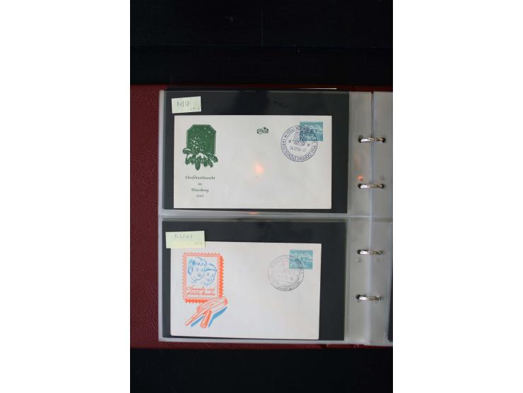 1952/90, Privatganzsachen-Sammlung mit ca. 1300 Umschlägen, Karten, Streifbändern etc., ungebraucht und gestempelt mit Double