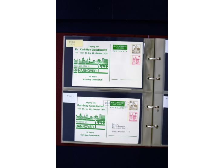 1952/90, Privatganzsachen-Sammlung mit ca. 1300 Umschlägen, Karten, Streifbändern etc., ungebraucht und gestempelt mit Double