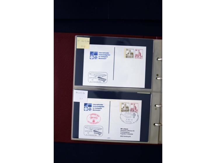 1952/90, Privatganzsachen-Sammlung mit ca. 1300 Umschlägen, Karten, Streifbändern etc., ungebraucht und gestempelt mit Double