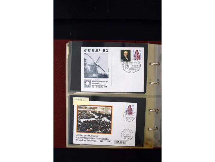 1952/90, Privatganzsachen-Sammlung mit ca. 1300 Umschlägen, Karten, Streifbändern etc., ungebraucht und gestempelt mit Double