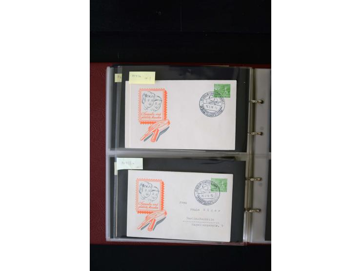 1952/90, Privatganzsachen-Sammlung mit ca. 1300 Umschlägen, Karten, Streifbändern etc., ungebraucht und gestempelt mit Double