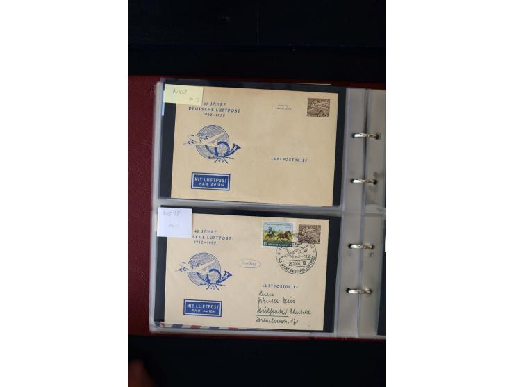 1952/90, Privatganzsachen-Sammlung mit ca. 1300 Umschlägen, Karten, Streifbändern etc., ungebraucht und gestempelt mit Double