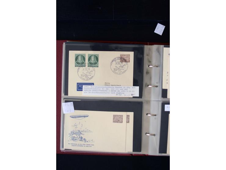 1952/90, Privatganzsachen-Sammlung mit ca. 1300 Umschlägen, Karten, Streifbändern etc., ungebraucht und gestempelt mit Double