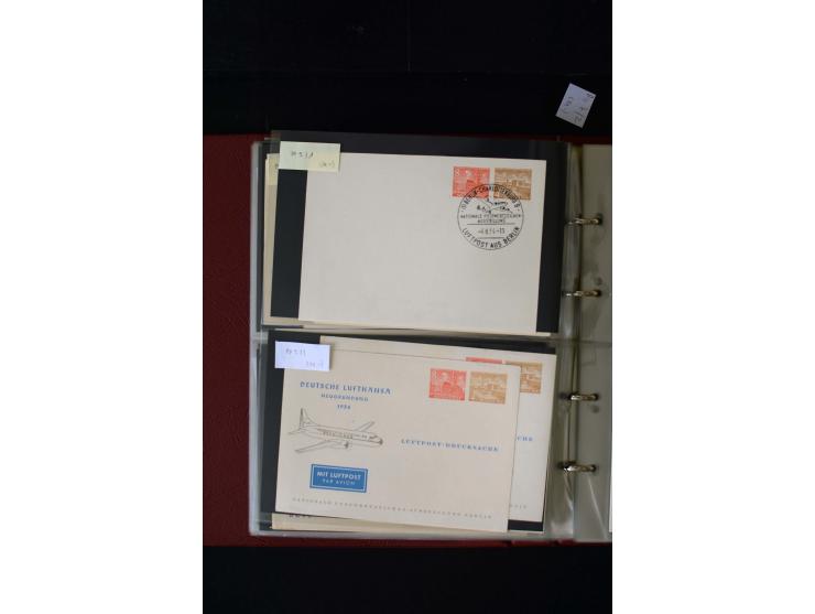 1952/90, Privatganzsachen-Sammlung mit ca. 1300 Umschlägen, Karten, Streifbändern etc., ungebraucht und gestempelt mit Double