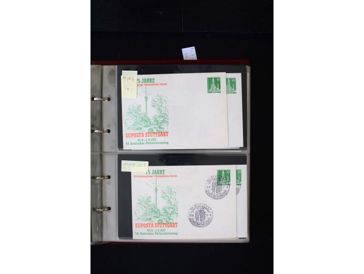 1952/90, Privatganzsachen-Sammlung mit ca. 1300 Umschlägen, Karten, Streifbändern etc., ungebraucht und gestempelt mit Double