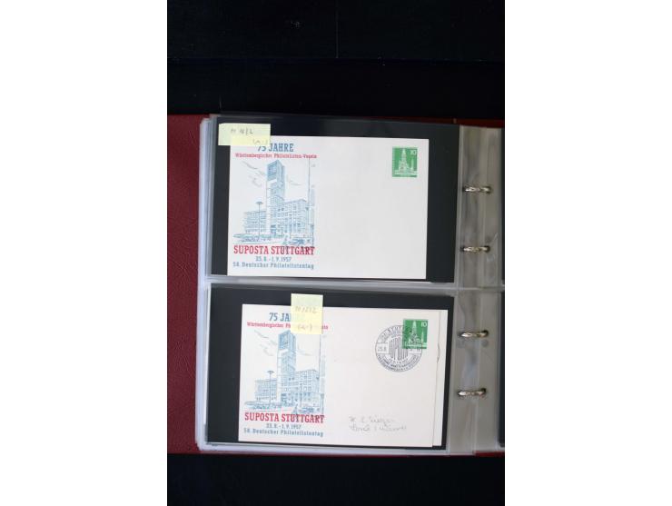 1952/90, Privatganzsachen-Sammlung mit ca. 1300 Umschlägen, Karten, Streifbändern etc., ungebraucht und gestempelt mit Double