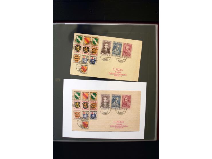 1945/49, in den Hauptnummern weit überkomplette Sammlung mit vielen weiteren Besonderheiten wie Mi.-Nr. 11-13 vL, Baden Block